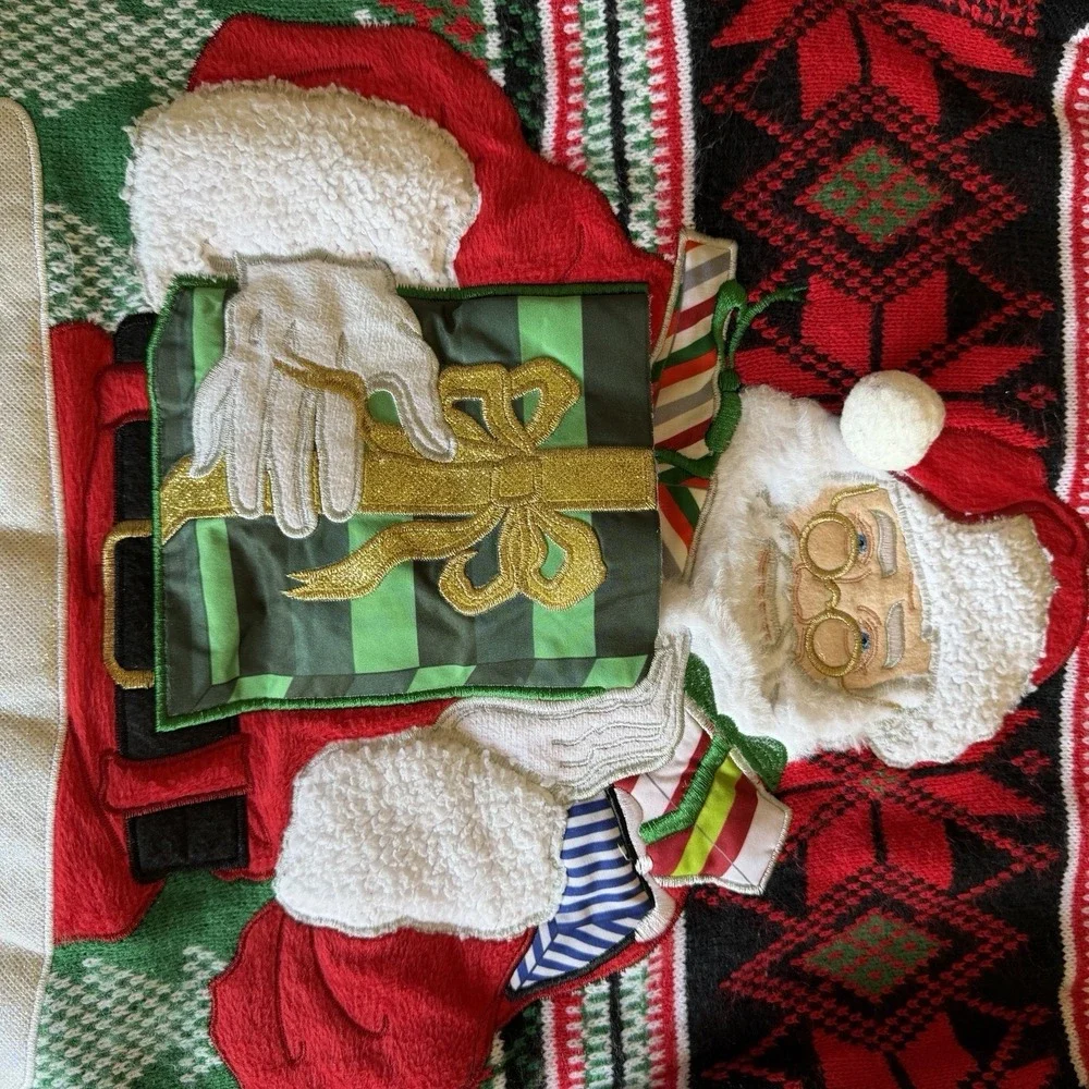 Holiday‎ Time Ugly Christmas Sweater XL 46-48 Santa Chimney 3D Knit Holiday